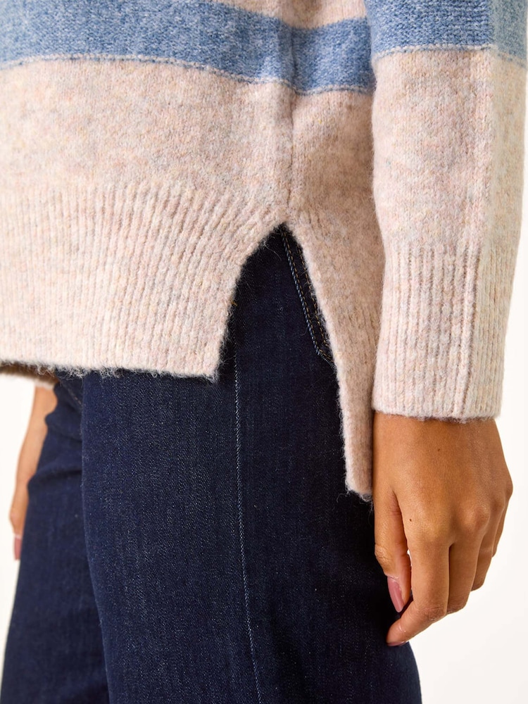 Blusa Romana de Tricô Listrada Relaxada - Imagem 5 de 5