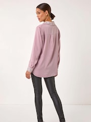 Roman Pink Sequin Collar and Cuff Shirt - Image 3 of 5