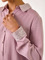 Roman Pink Sequin Collar and Cuff Shirt - Image 5 of 5