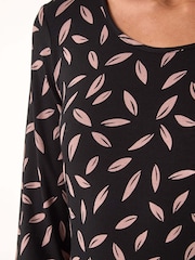Roman Black Scattered Floral Print Midi Dress - Image 5 of 5