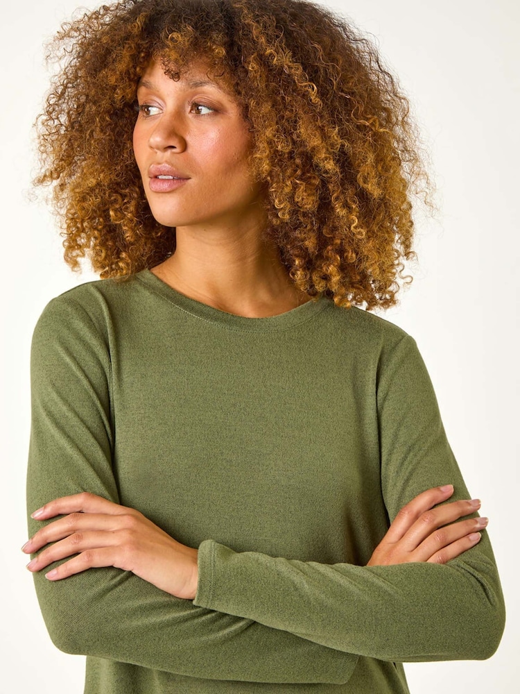 Roman Green Side Button Detail Shift Dress - Image 4 of 5