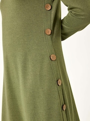 Roman Green Side Button Detail Shift Dress - Image 5 of 5
