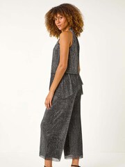 Roman Metallic Shimmer Plisse Jumpsuit - Image 3 of 5