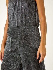 Roman Metallic Shimmer Plisse Jumpsuit - Image 5 of 5