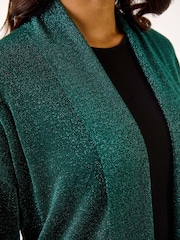 Зеленый - Roman Shimmer Longline Knit Cardigan - Image 5 of 5