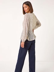 Roman Metallic Sequin Tie Front Stretch Cardigans - Image 3 of 5