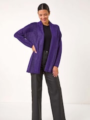 Пурпурный - Roman Shimmer Longline Knit Cardigan - Image 2 of 5