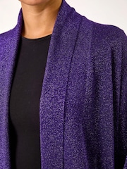 Пурпурный - Roman Shimmer Longline Knit Cardigan - Image 5 of 5