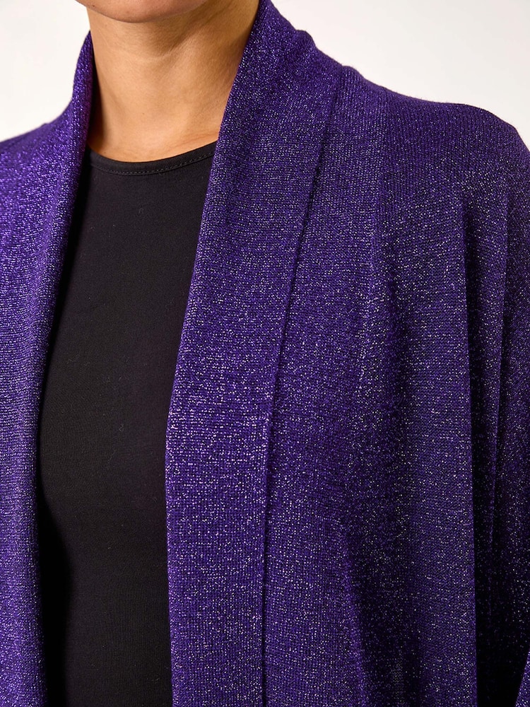 Пурпурный - Roman Shimmer Longline Knit Cardigan - Image 5 of 5