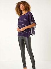 Roman Sequin Asymmetric Overlay Top - Imagen 1 de 5