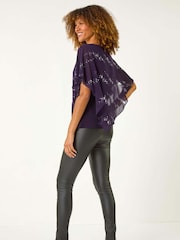 Roman Sequin Asymmetric Overlay Top - Imagen 3 de 5