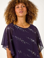 Roman Sequin Asymmetric Overlay Top - Imagen 4 de 5