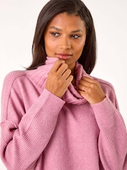 Roman Pink Relaxed Roll Neck Jumper - Image 1 of 5