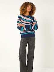 Roman Green Sequin Animal Print Jumper - Image 2 of 5