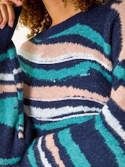 Roman Green Sequin Animal Print Jumper - Image 5 of 5