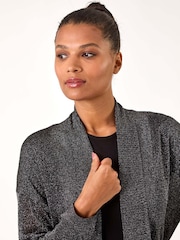 Серый - Roman Shimmer Longline Knit Cardigan - Image 1 of 5