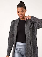 Серый - Roman Shimmer Longline Knit Cardigan - Image 2 of 5