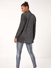 Серый - Roman Shimmer Longline Knit Cardigan - Image 3 of 5