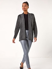 Серый - Roman Shimmer Longline Knit Cardigan - Image 4 of 5