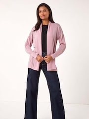 Розовый - Roman Shimmer Longline Knit Cardigan - Image 2 of 5