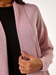 Розовый - Roman Shimmer Longline Knit Cardigan - Image 5 of 5