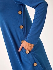 Roman Blue Side Button Detail Shift Dress - Image 5 of 5
