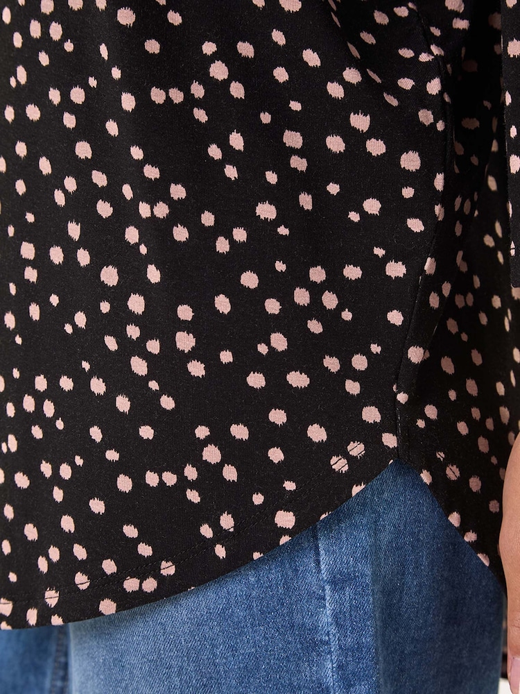 Roman Natural Spot Print Stretch Top - Image 5 of 5