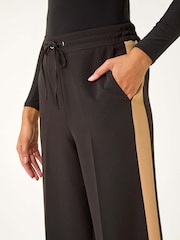 Roman Black Side Stripe Wide Leg Trousers - Image 5 of 5