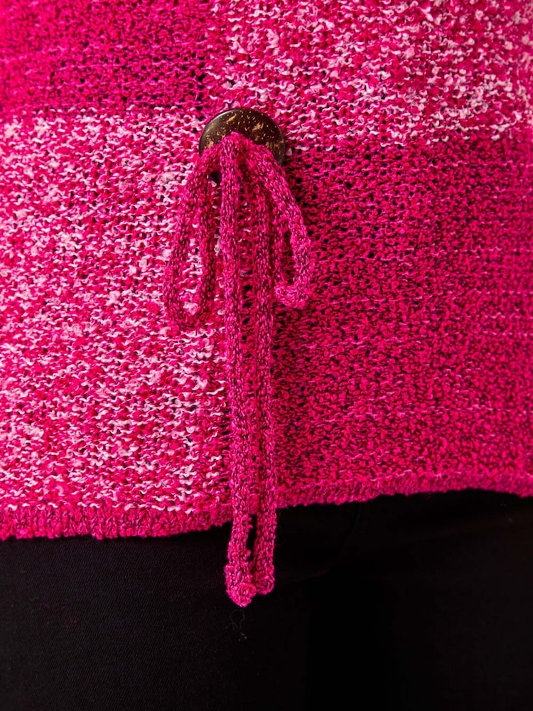 Roman Pink Textured Button Detail Knit Jumper - Image 5 of 5