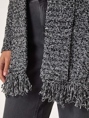Roman Grey Textured Fringe Cardigan - Image 5 of 5