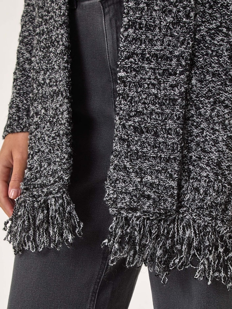 Roman Grey Textured Fringe Cardigan - Image 5 of 5