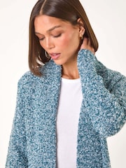 Roman Blue Textured Fringe Cardigan - Image 3 of 5