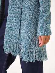 Roman Blue Textured Fringe Cardigan - Image 5 of 5