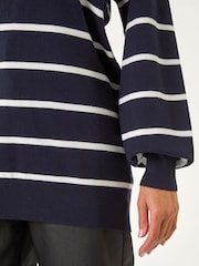 Roman Blue Stripe Print Knitted Jumper - Image 5 of 5
