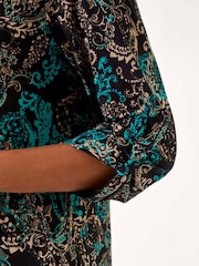 Roman Blue Stretch Paisley Print Blouses - Image 5 of 5