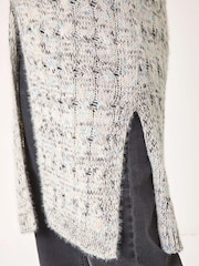 Roman Grey Textured Fluffy Knit Hooded Gilet - Image 5 of 5