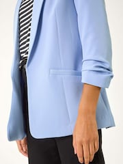 Roman Blue Tailored Ruched Sleeve Stretch Jacket - Image 5 of 5