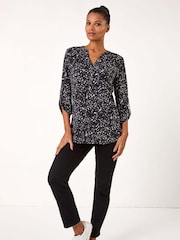 Roman Grey Speckled Print Stretch Shirt - Image 2 of 5