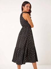 Roman Spot Print Halter Neck Midi Dress - Изображение 3 из 5