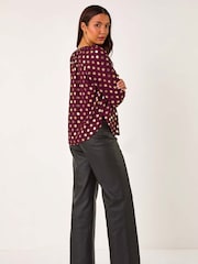 Roman Purple Spot Foil Print Blouse - Image 3 of 5