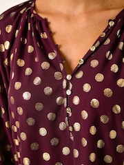 Roman Purple Spot Foil Print Blouse - Image 5 of 5
