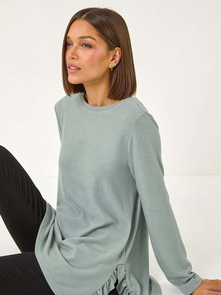 Verde - Roman Soft Touch Side Ruffle Top - Imagen 1 de 5
