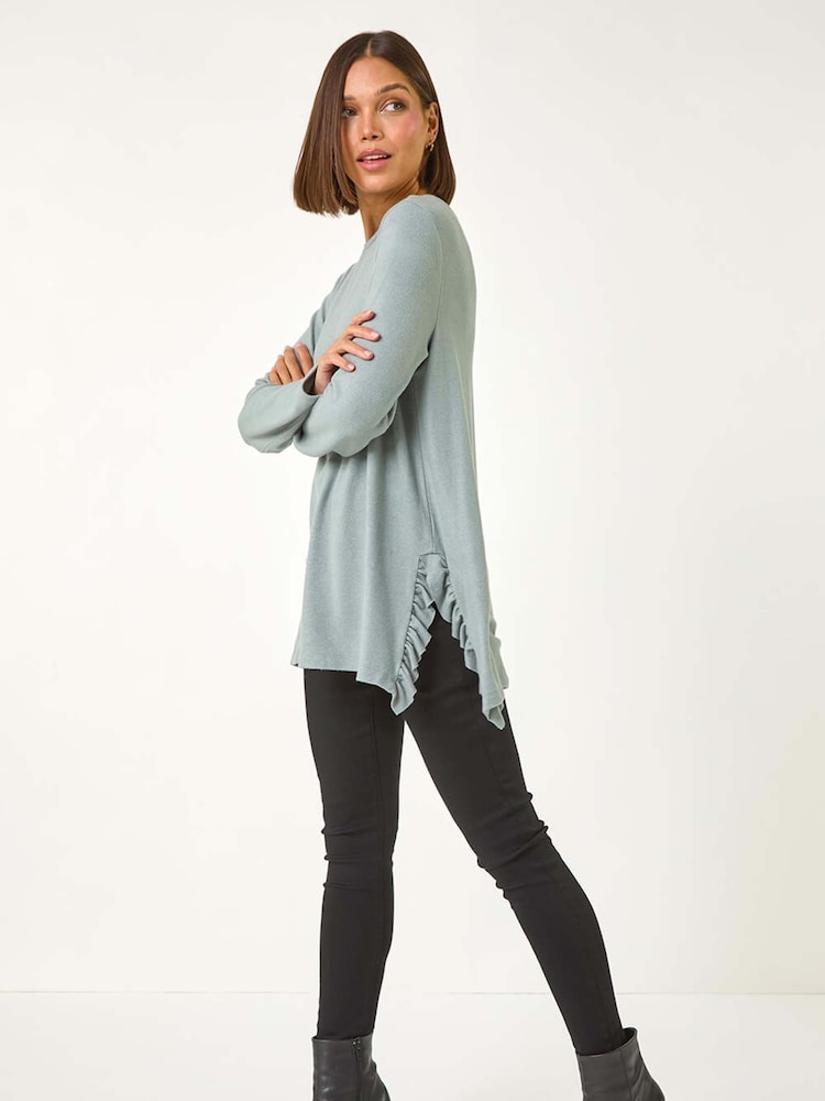 Verde - Roman Soft Touch Side Ruffle Top - Imagen 2 de 5