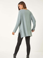 Verde - Roman Soft Touch Side Ruffle Top - Imagen 3 de 5