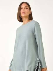 Verde - Roman Soft Touch Side Ruffle Top - Imagen 4 de 5