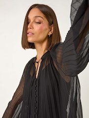 Roman V-Neck Pleated Blouse - Image 1 of 5