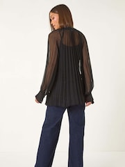 Roman V-Neck Pleated Blouse - Image 3 of 5