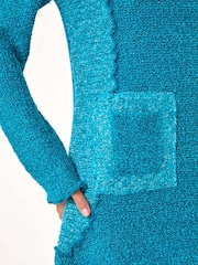 Roman Blue Textured Pocket Detail Longline Jumper - Image 5 of 5