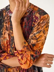 Roman Orange Textured Jersey Pintuck Shirt - Image 5 of 5