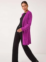 Roman Purple Textured Pocket Cardigan - Image 1 of 5